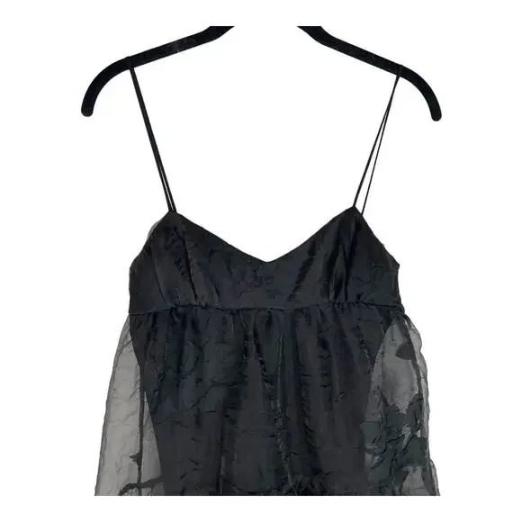 Free People Black Rose Maxi Tiered Dress Size 2 NEW - Picture 2 of 12